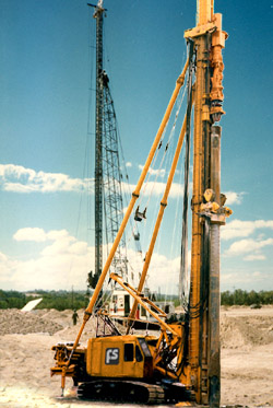Cast-in-place driven pile eqpt.