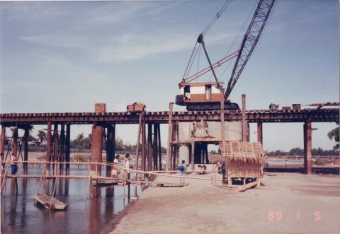 During the construction of Calvo Bridge
